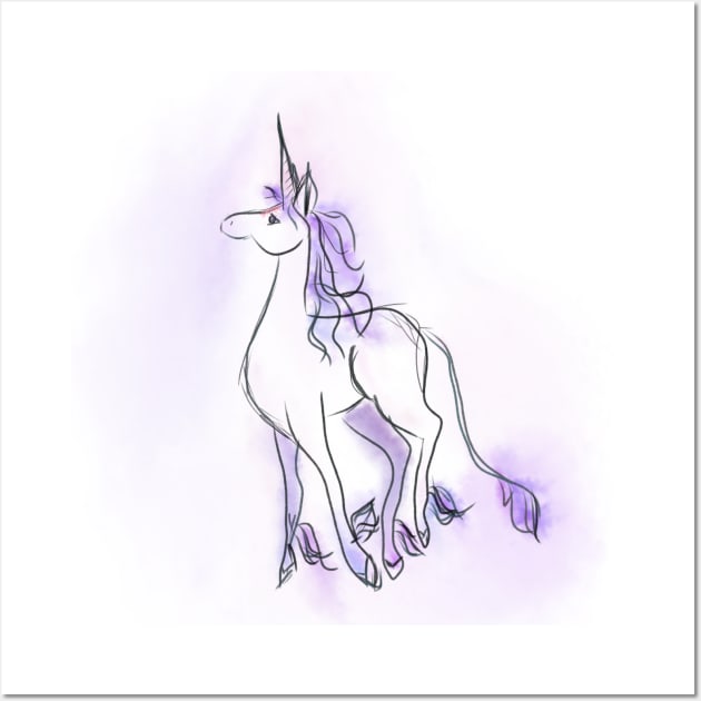 Purple Unicorn Wall Art by CutiePoos